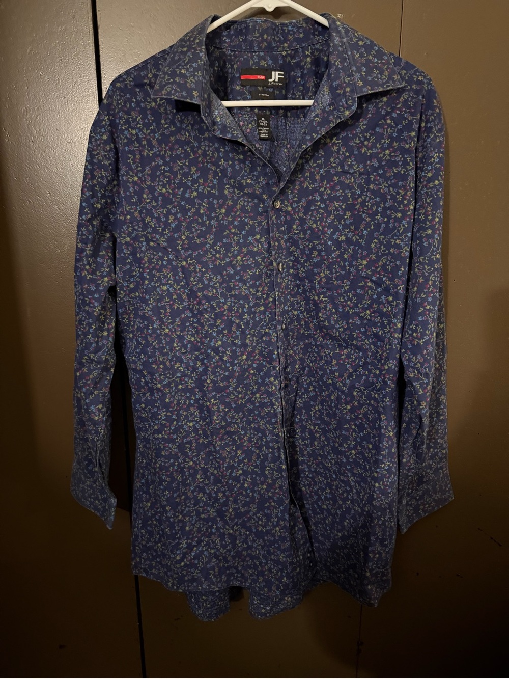 JF Men’s Navy Floral Button-Down Shirt